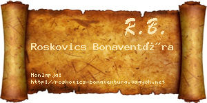 Roskovics Bonaventúra névjegykártya